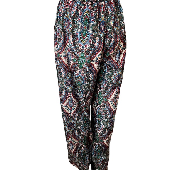 🔥🔥CHA CHA VENTE LADYS PAJAMA PANT PAISLEY PRINT 100% POLY WIDE LEG. - Picture 2 of 15